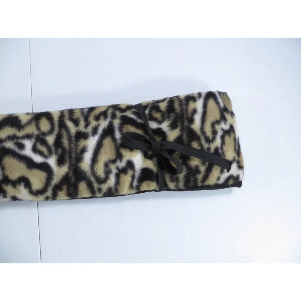 Vintage Leopard Print Fleece Orange Satin Lined Rifle Shotgun Sock Case Bag 48
